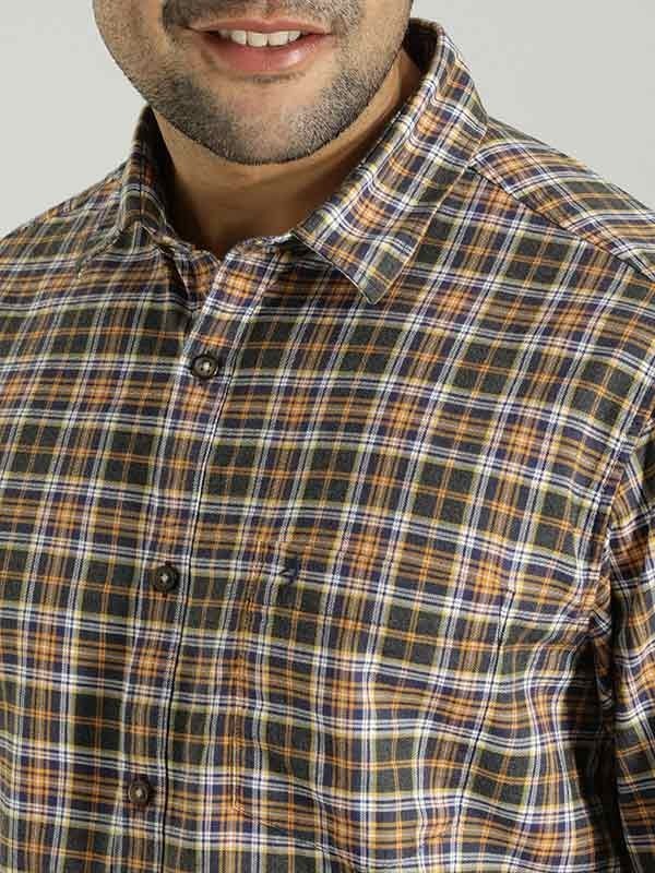 Indian Terrain Men's Slim Fit Full Sleeve Checkered Multicolor Shirt